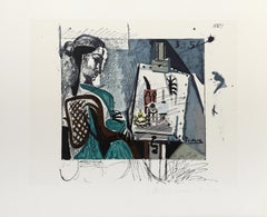 Femme Dans L'Atelier, kubistische Lithographie von Pablo Picasso