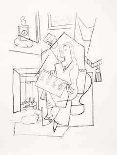 Femme dans un Fauteuil, Cubist Lithograph after Pablo Picasso