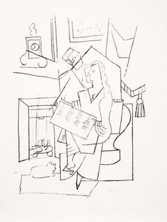 Femme dans un Fauteuil, Cubist Lithograph by Pablo Picasso