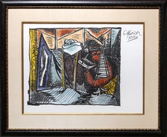 Femme Dessinant, Femme Assoupi - Cubist Lithograph by Pablo Picasso