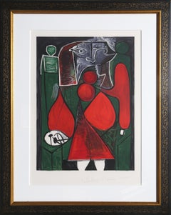 Femme en Rouge sur Fauteuil, lithographie cubiste de Pablo Picasso