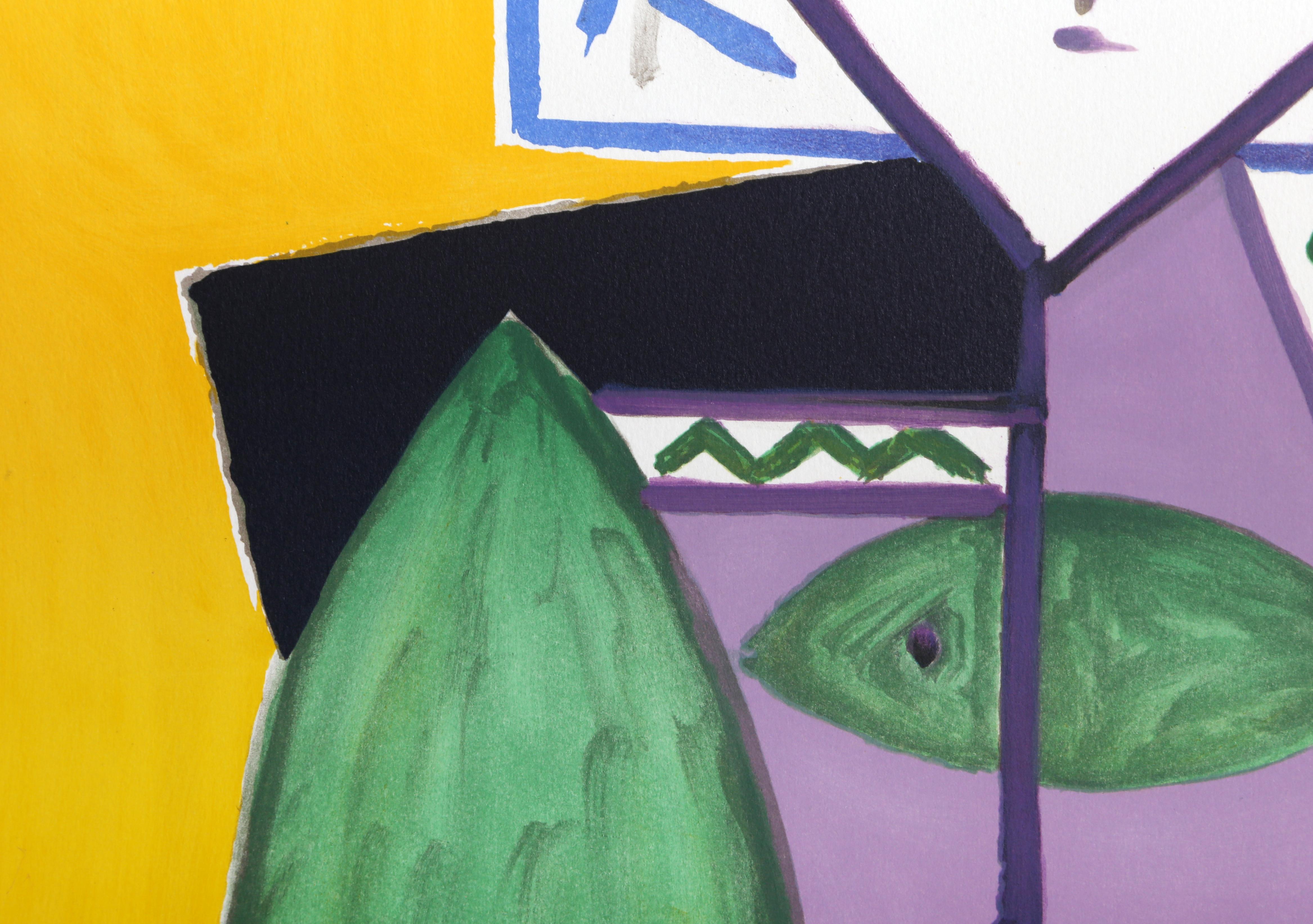 Frau in Blau und Mauve – Print von Pablo Picasso