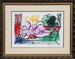 Femme Endormie, kubistische Lithographie von Pablo Picasso