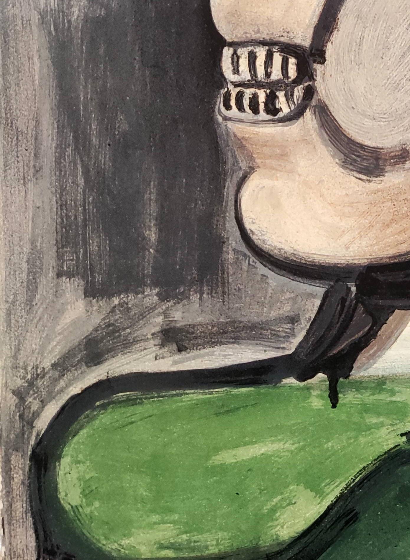 Femme La Guerre (Grau), Figurative Print, von Pablo Picasso