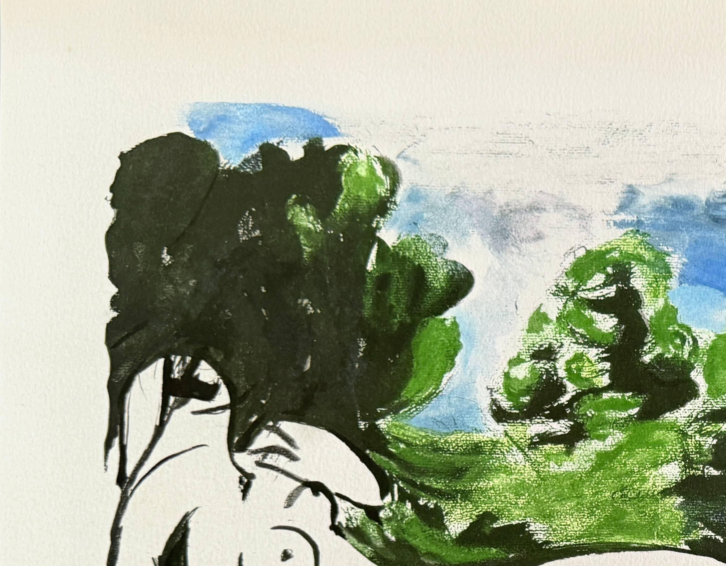 Femme nue couchée et joueur de flûte - Modern Print by Pablo Picasso