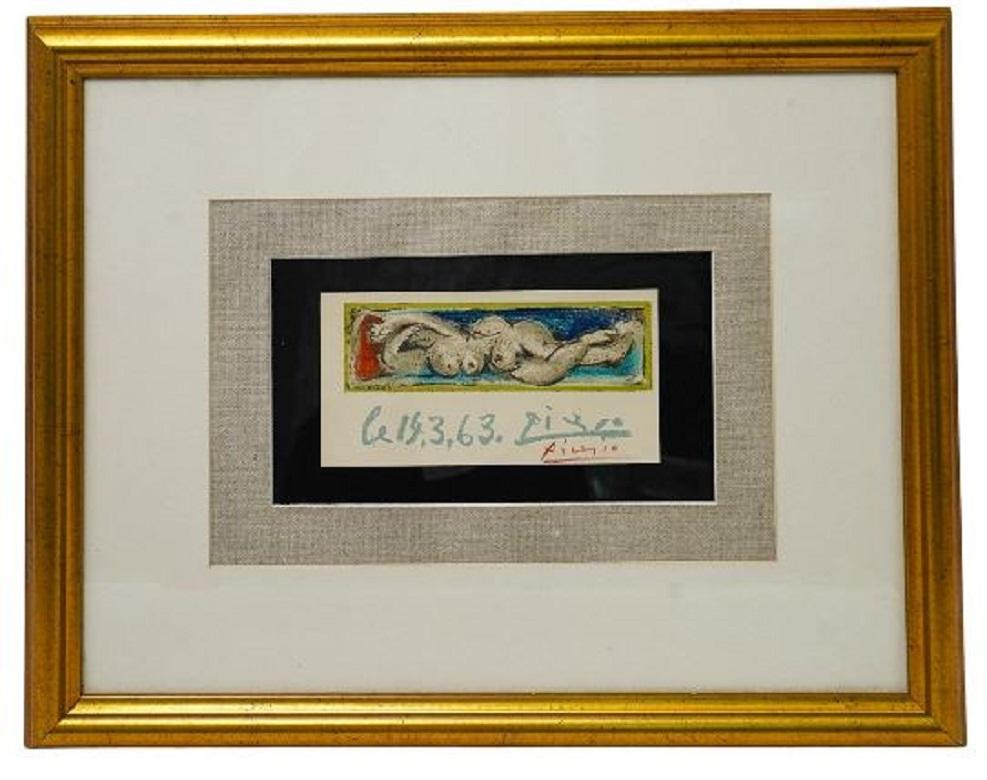 Femme nue couchée - Print di Pablo Picasso