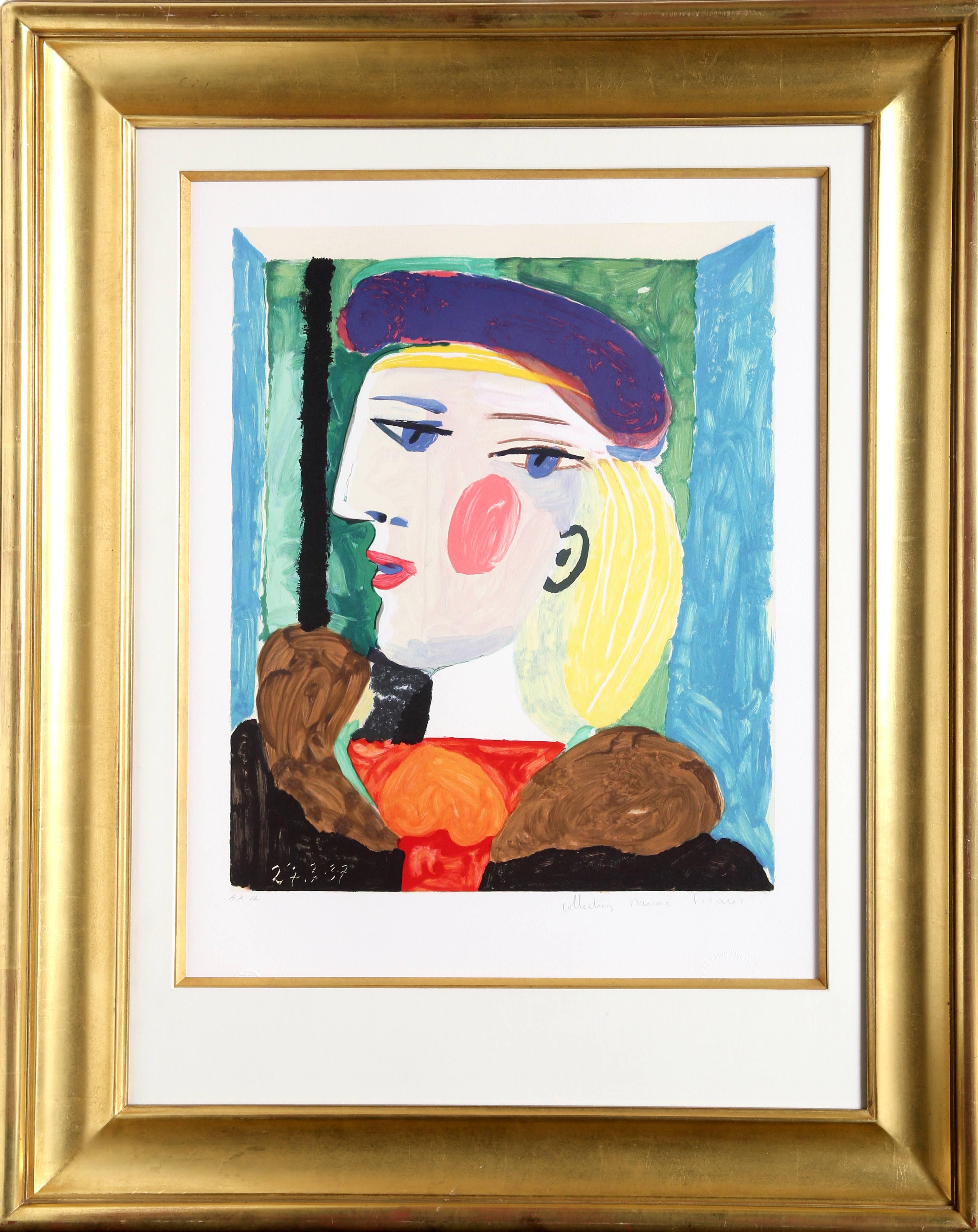 Pablo Picasso Portrait Print - Femme Profile (Marie-Therese Walter), Lithograph from the Marina Picasso Estate