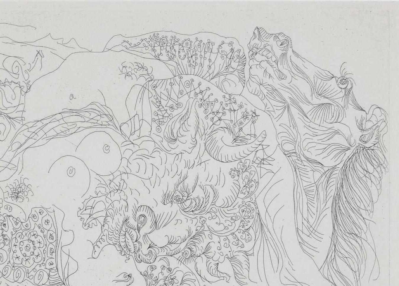 Femme Torero I - Gray Figurative Print by Pablo Picasso