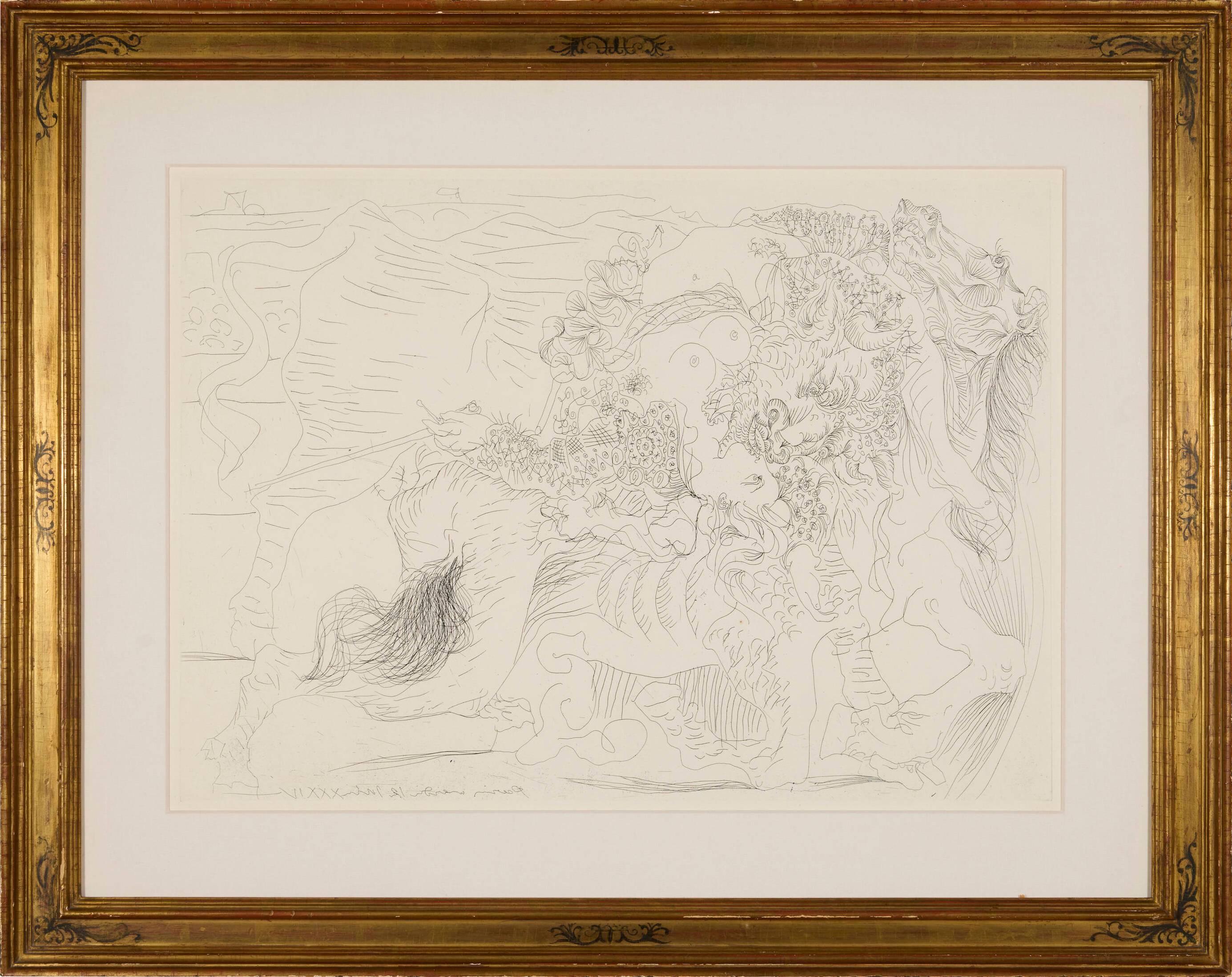 Femme Torero I, Original Etching from 1934, Modern, Framed, Excellent