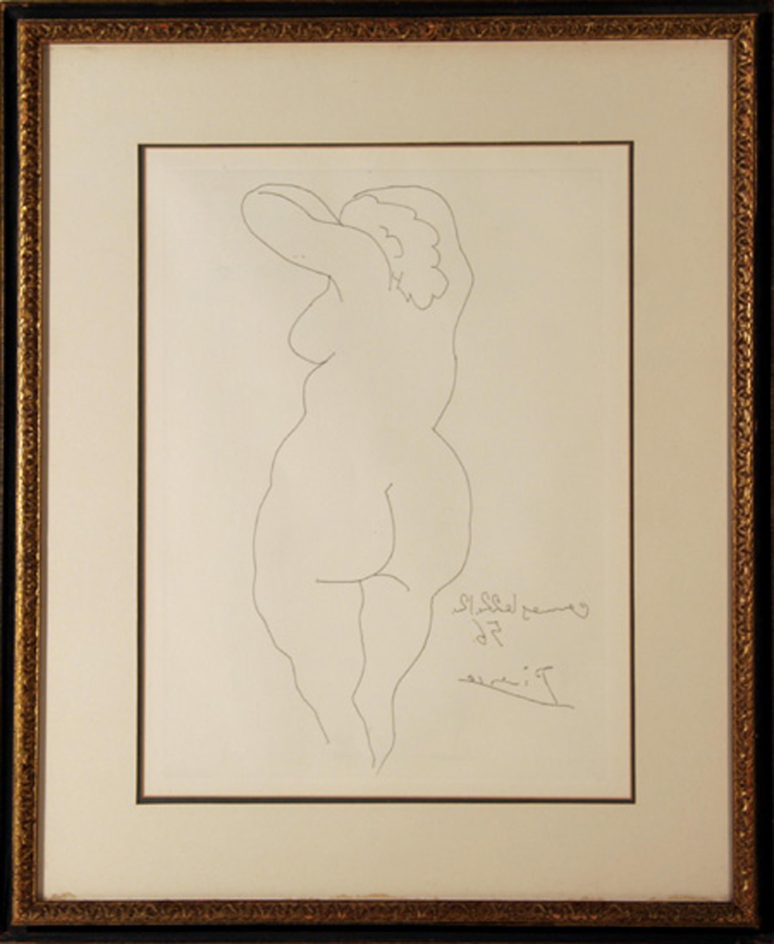 Femme vue de Dos, Cubist Etching after Pablo Picasso