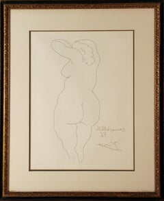 Femme vue de Dos, acquaforte cubista (after) Pablo Picasso