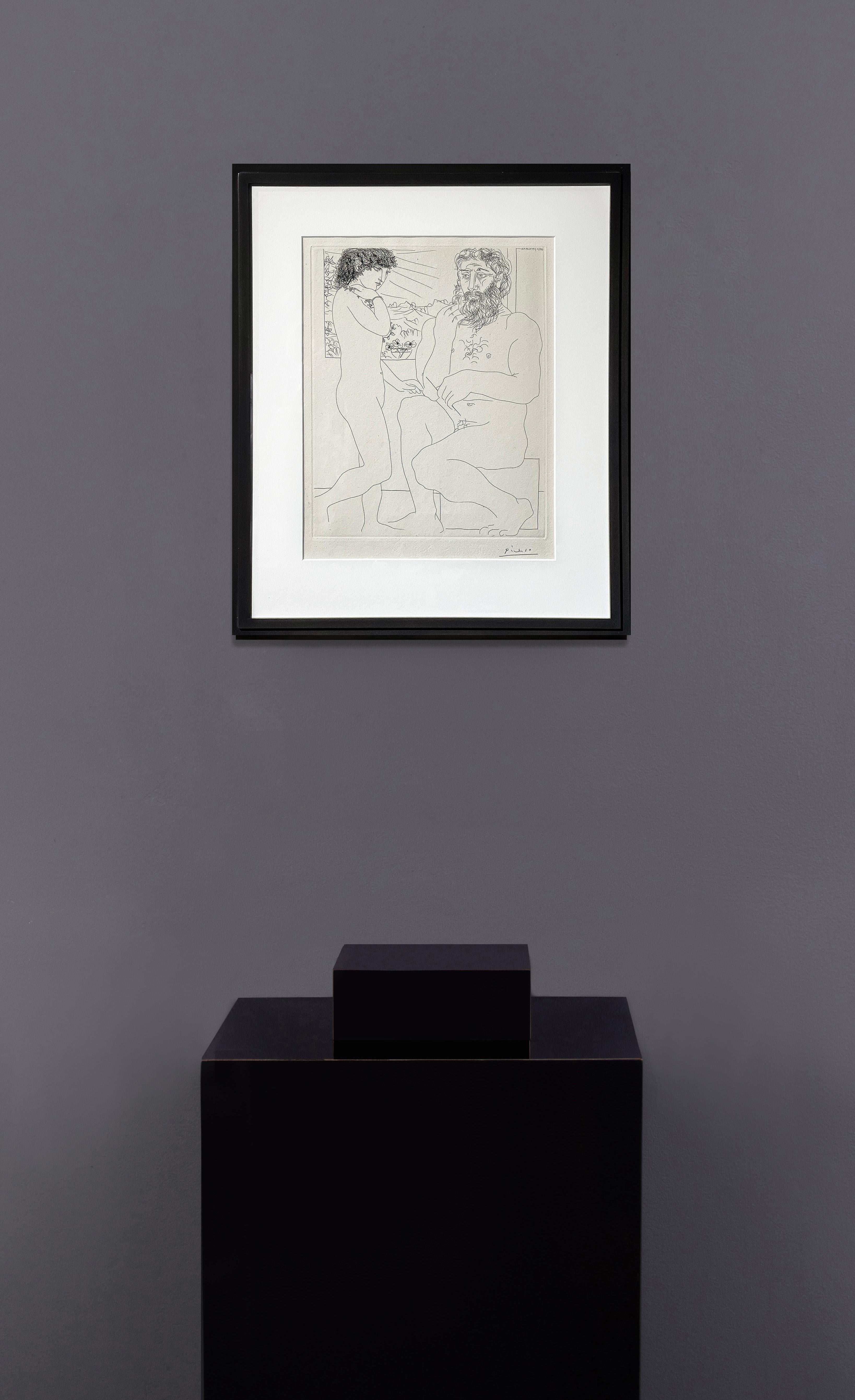 Figurative Picasso Etching, 'Sculpteur et Modèle Debout', 1933 - Print by Pablo Picasso