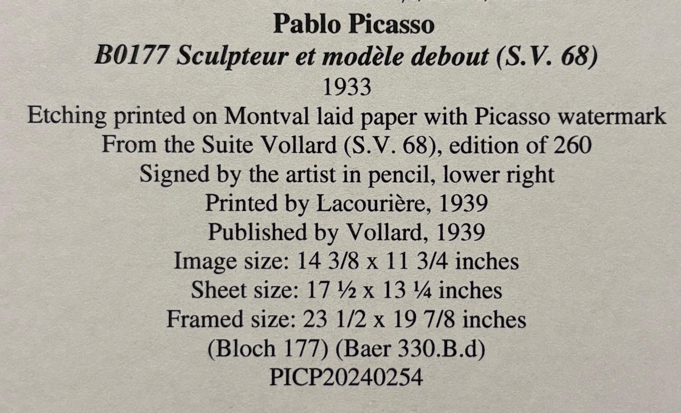 Figurative Picasso Etching, 'Sculpteur et Modèle Debout', 1933 For Sale 2