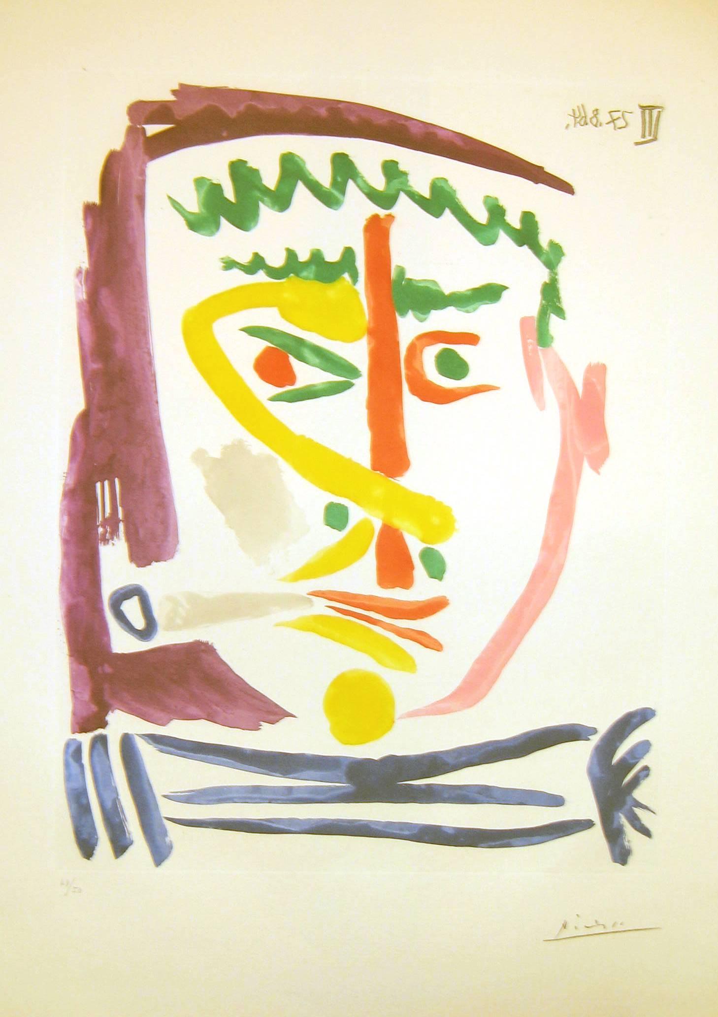 Pablo Picasso Portrait Print - Fumeur