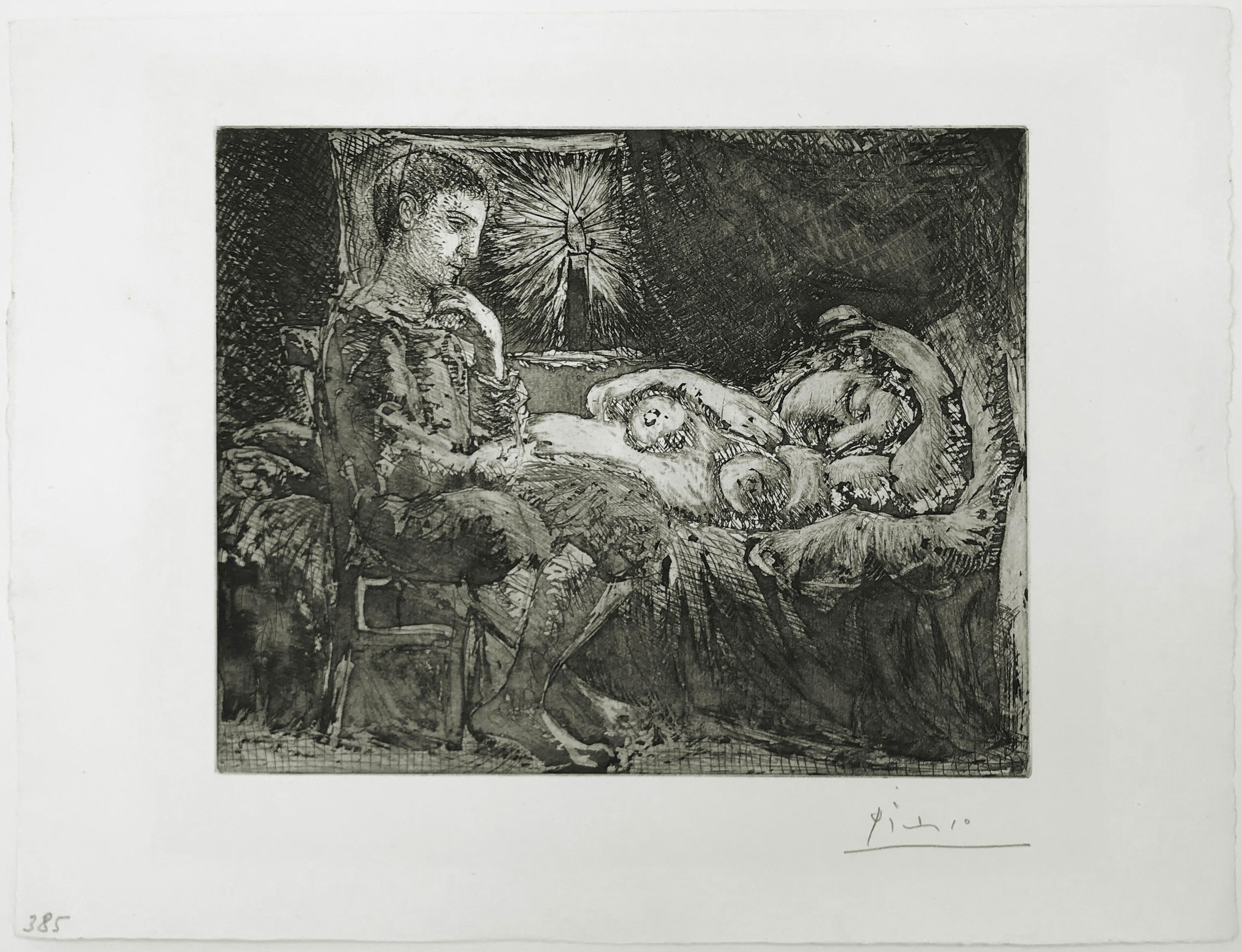 GARCON ET DORMEUSE A LA CHANDELLE (BLOCH 226) - Print de Pablo Picasso
