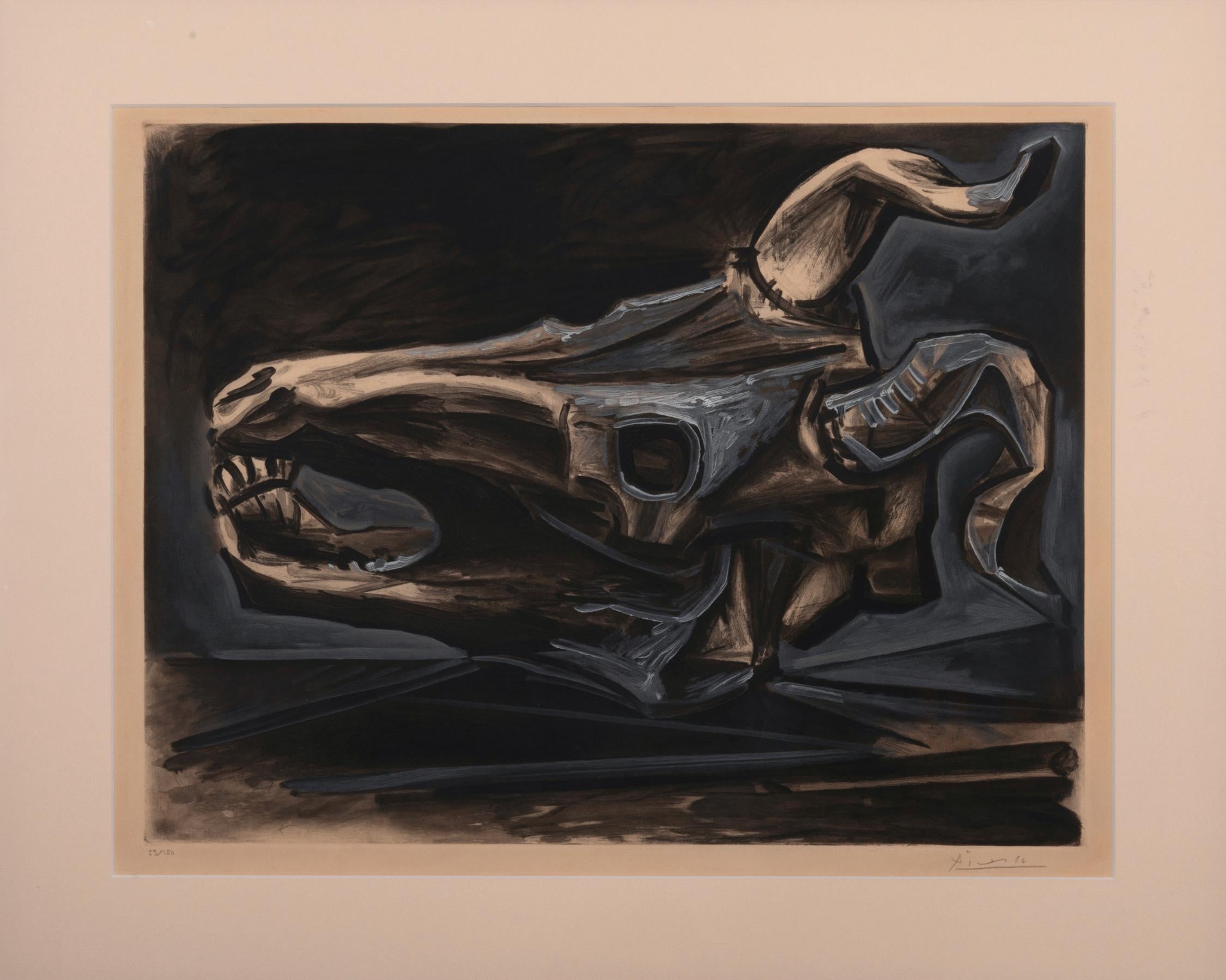 Pablo Picasso Still-Life Print - Goat Skull on the Table (Crâne de chèvre sur la table)