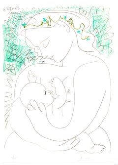Grande maternité - Signé à la main - (d'après) Pablo Picasso