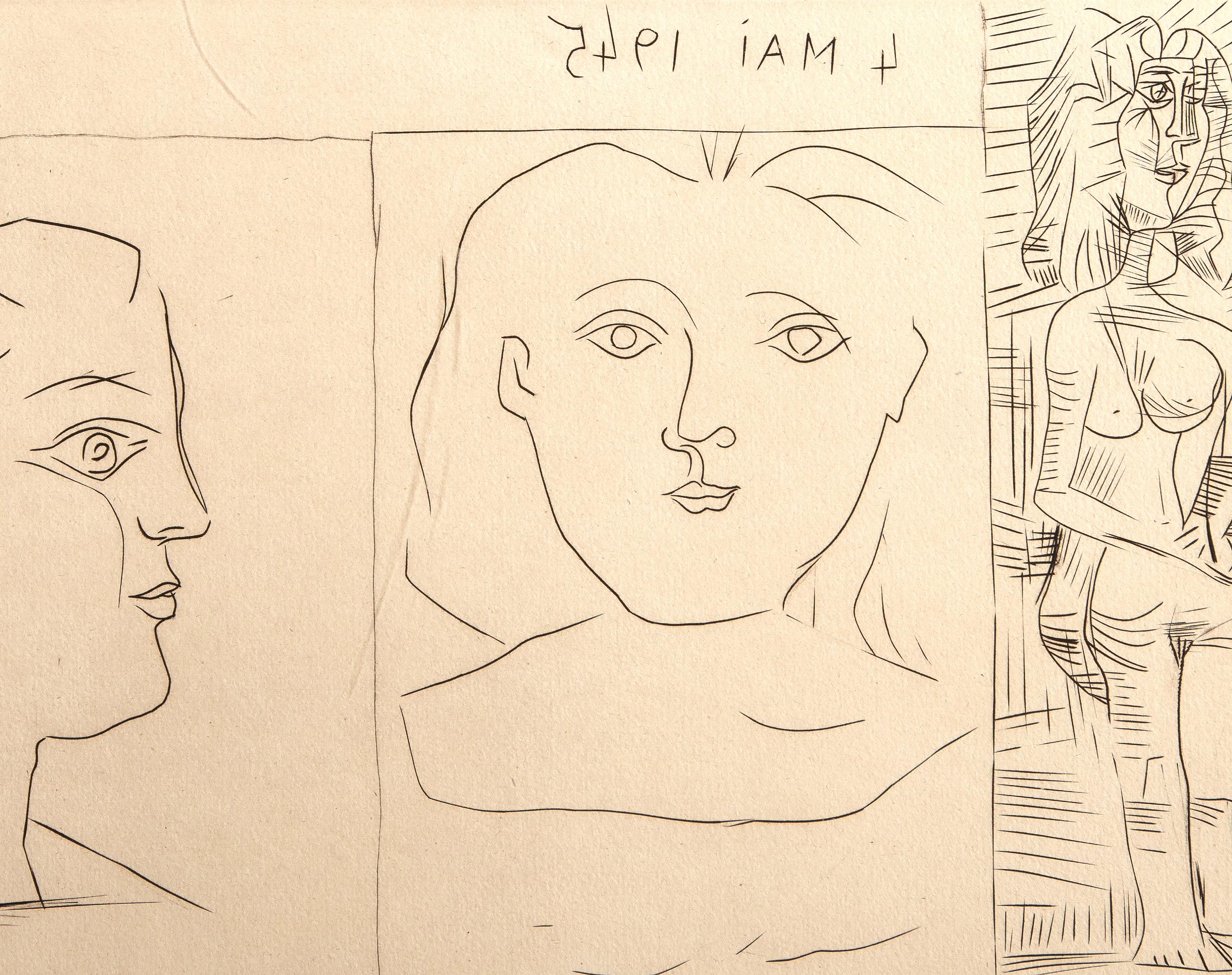 Gravure Au Burin 1945, Etching by Pablo Picasso For Sale 3