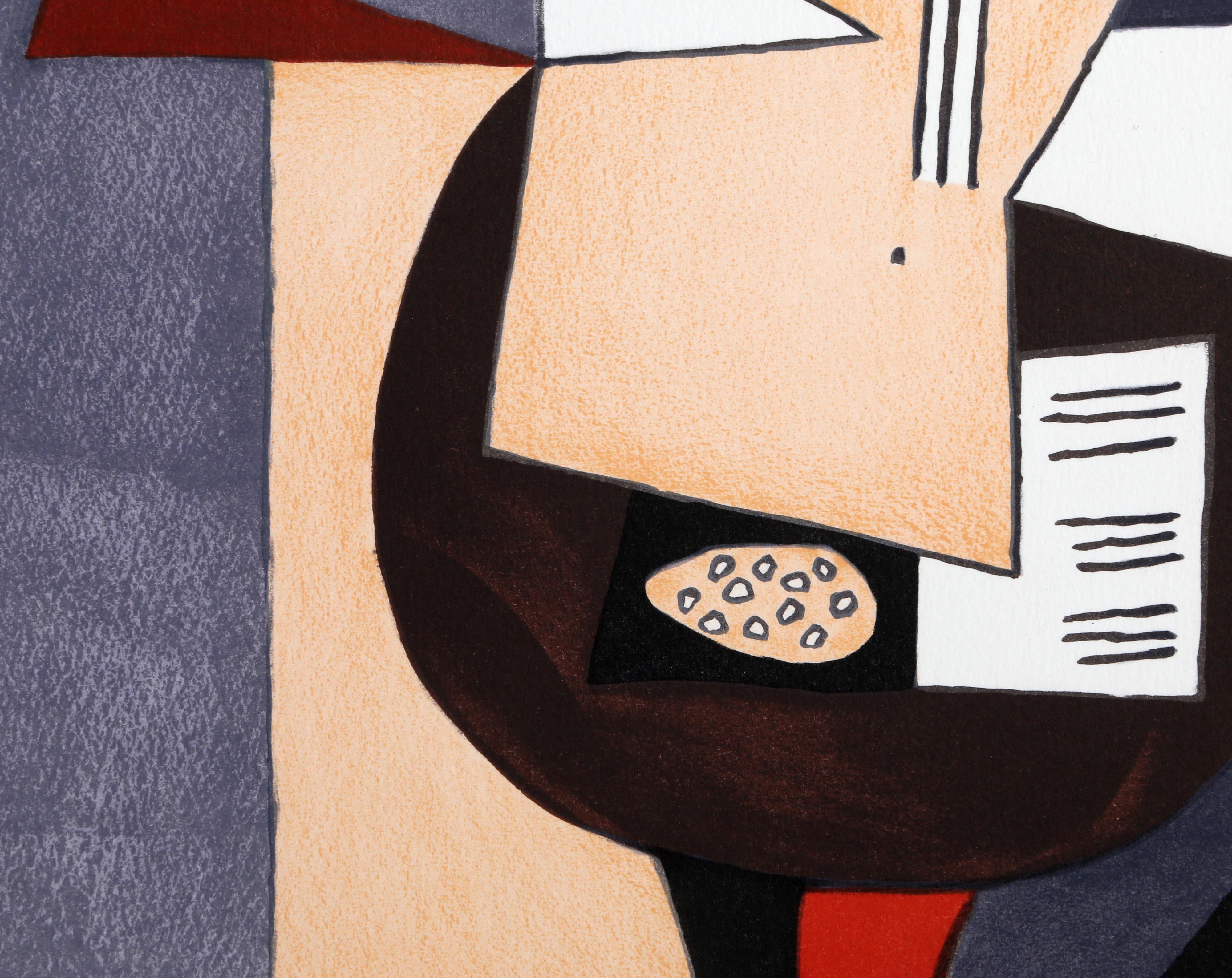 Guitare et Partition, Cubist Lithograph after Pablo Picasso For Sale 1