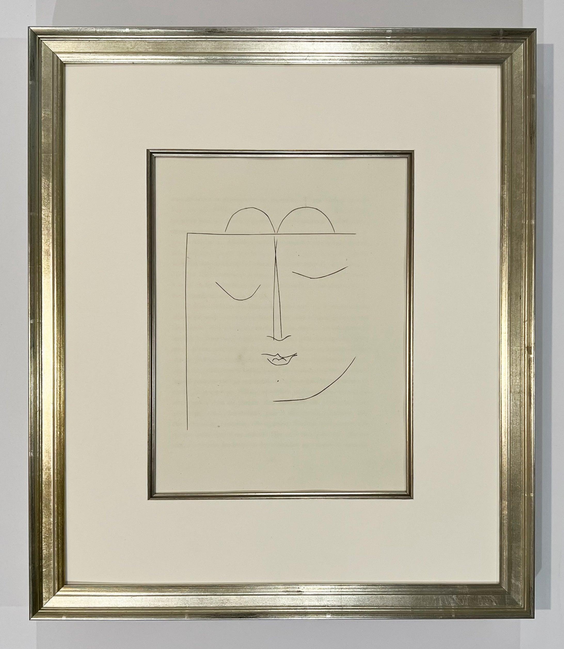 Half-Square Head of a Woman with Closed Eyes and Full Lips, Carmen Plate XXVII - Print by Pablo Picasso