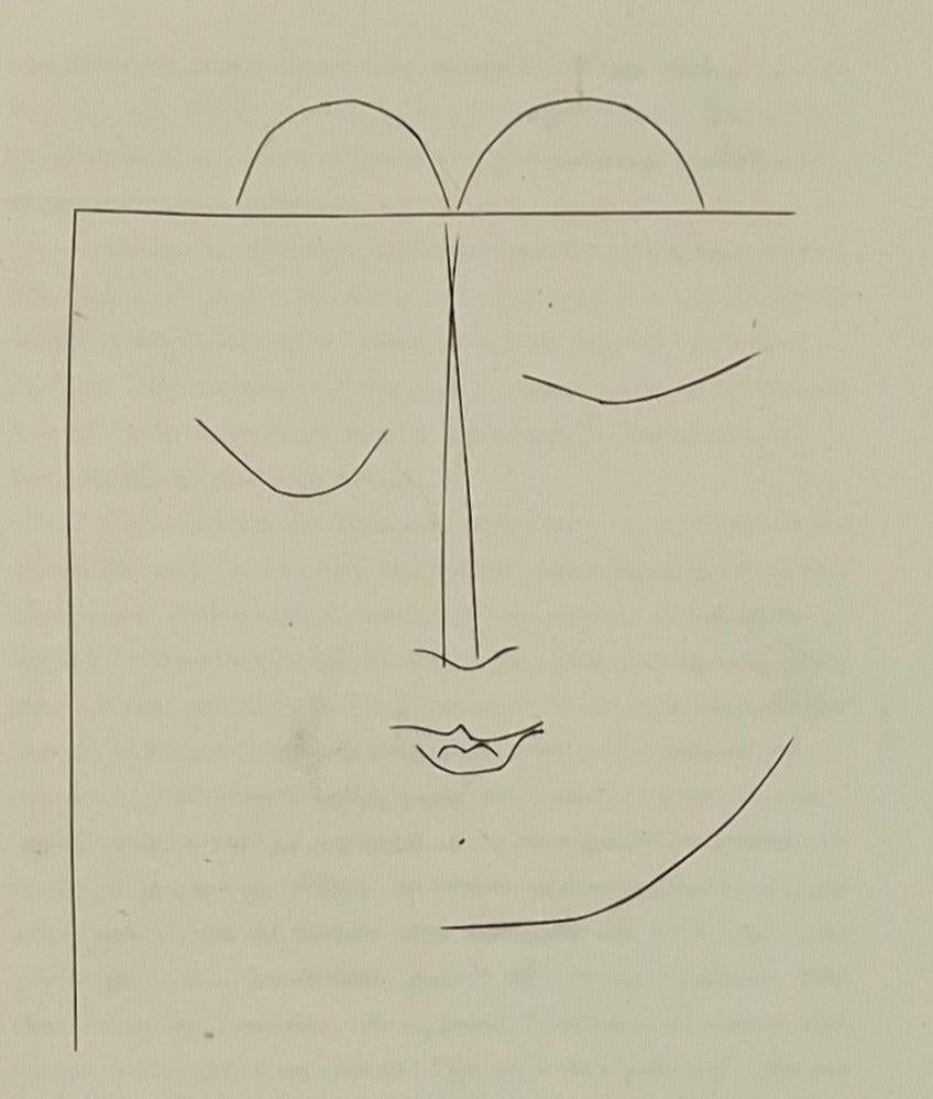 Pablo Picasso Portrait Print - Half-Square Head of a Woman with Closed Eyes and Full Lips, Carmen Plate XXVII