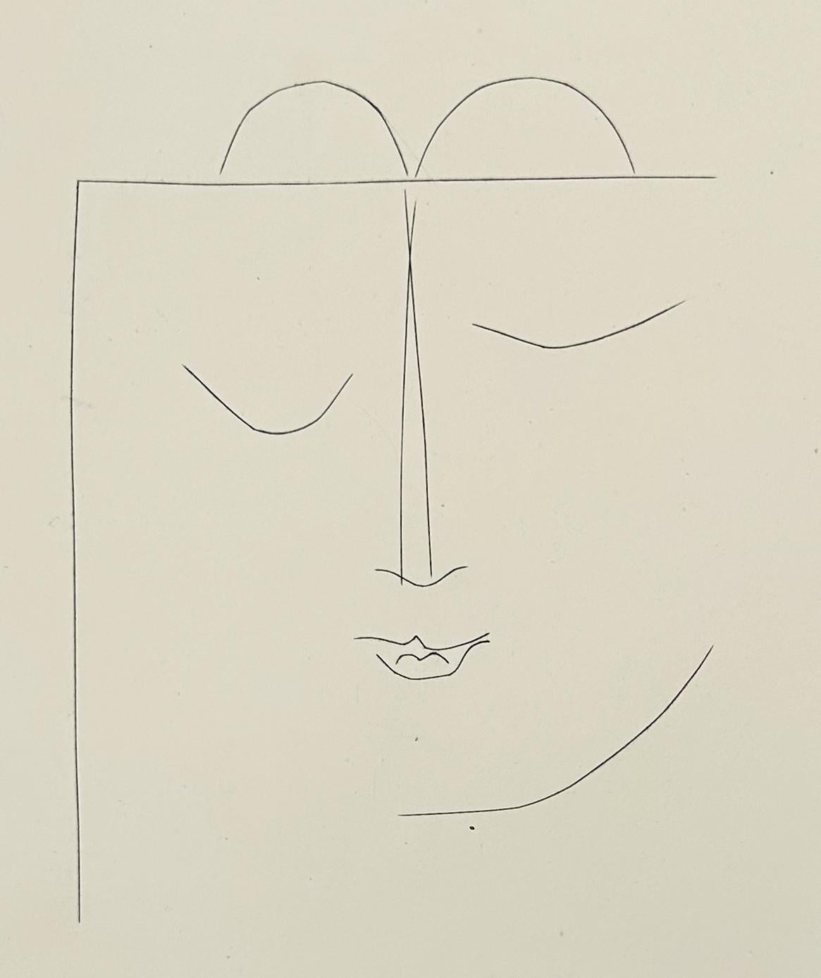 Tête de femme demi-carrée aux yeux fermés et aux lèvres pleines (planche XXVII), Carmen