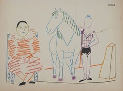 Vintage Harlequin and the Horse trainer - Lithograph (Mourlot)