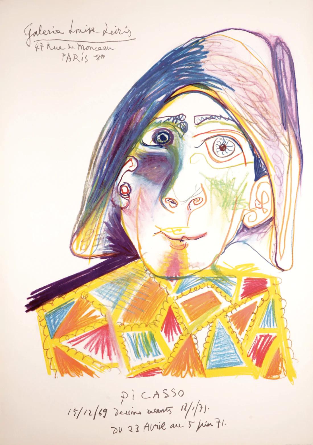 Artiste : Pablo Picasso

Moyen : Affiche lithographique, édition de 2000, 1971

Dimensions : 30 x 19.75 in, 76.2 x 50.2 cm

Papier Arches (avec filigrane Mourlot) - Excellent état A

Cette affiche a été créée pour une exposition à la Galerie Louise