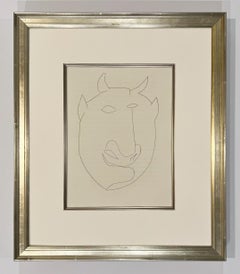 Pablo Picasso Head of Satyr Etching, 1949, Framed, Plate XXV from Carmen