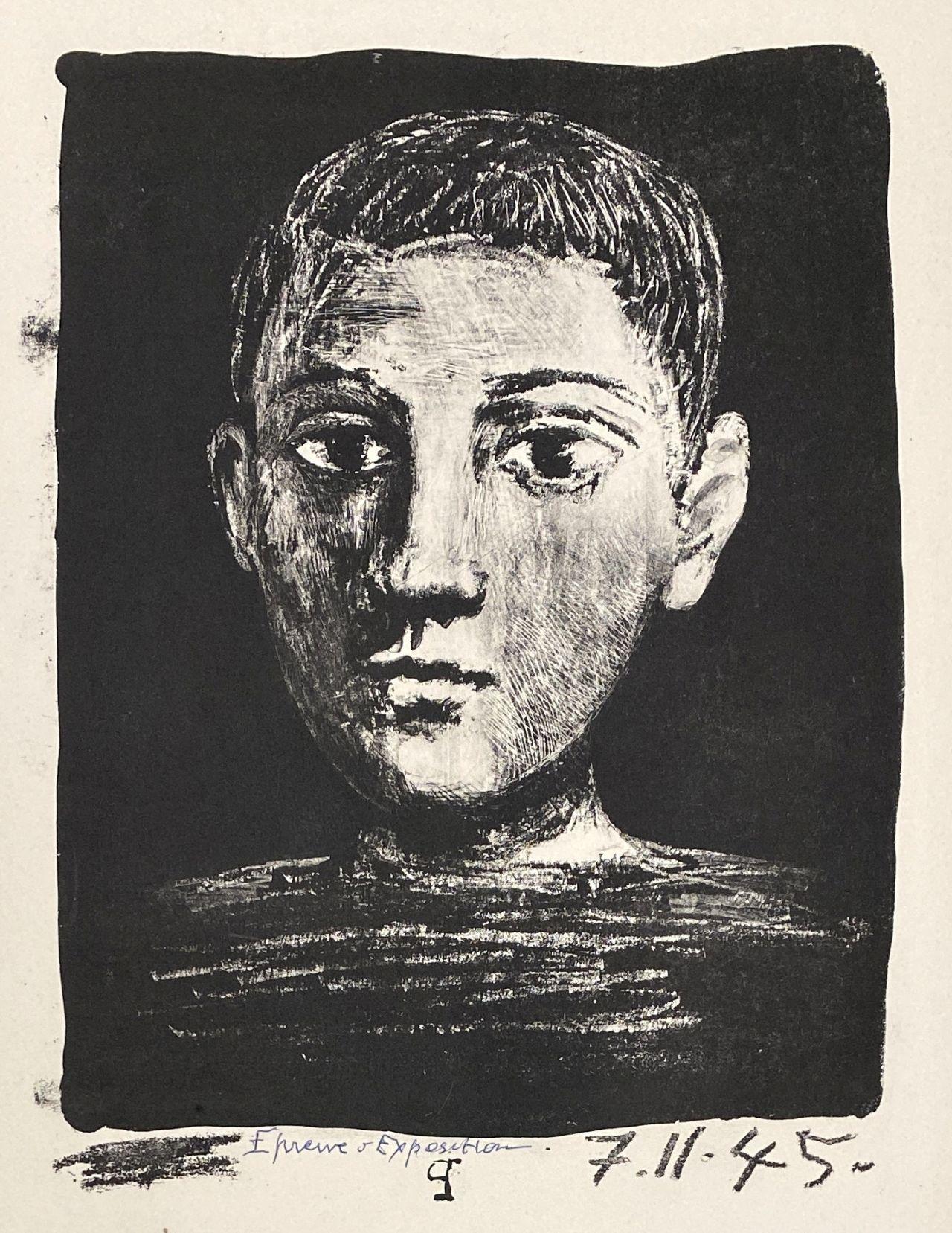 Head Of Young Boy (Final State) - Original Lithograph - Bloch 378 - Mourlot - Print by Pablo Picasso