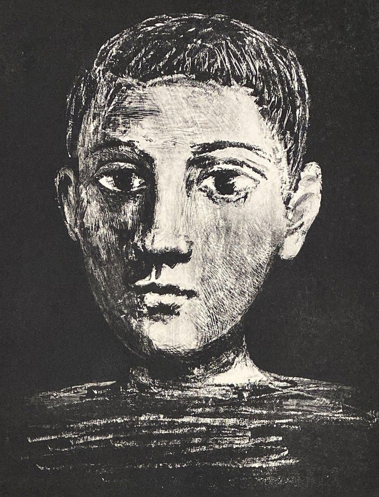 Head Of Young Boy (Final State) - Original Lithograph - Bloch 378 - Mourlot - Modern Print by Pablo Picasso