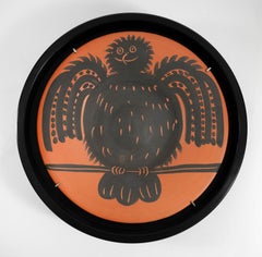 Hibou noir perché, Picasso, Ceramic, Design, Madoura, 1950's