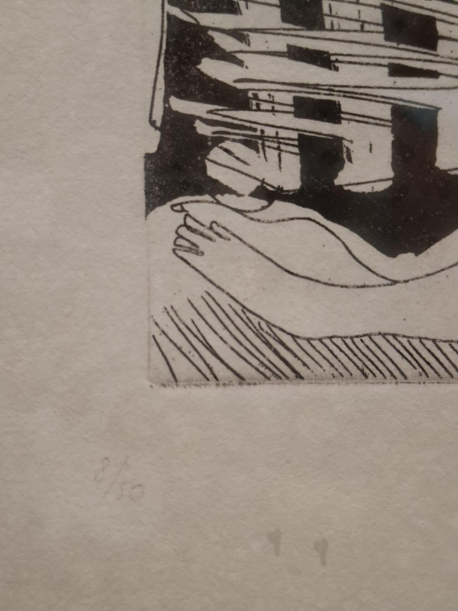 Home alongé avec deux femmes - Suite 347 - Print de Pablo Picasso