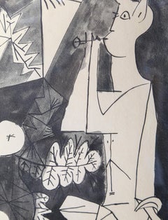 Hommage á la Nymphe, Signed Cubist Collotype and Pochoir by Pablo Picasso
