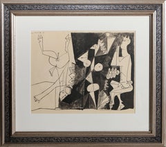 Hommage á la Nymphe, Signed Cubist Collotype and Pochoir by Pablo Picasso