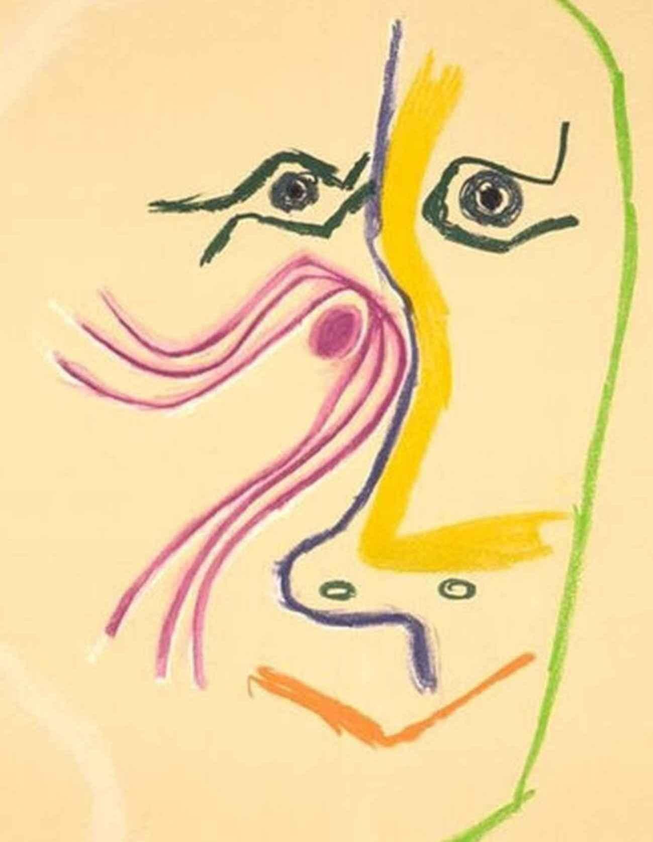 Hommage a Rene Char litografato da Moulot Imprimerie - Print Contemporaneo di Pablo Picasso