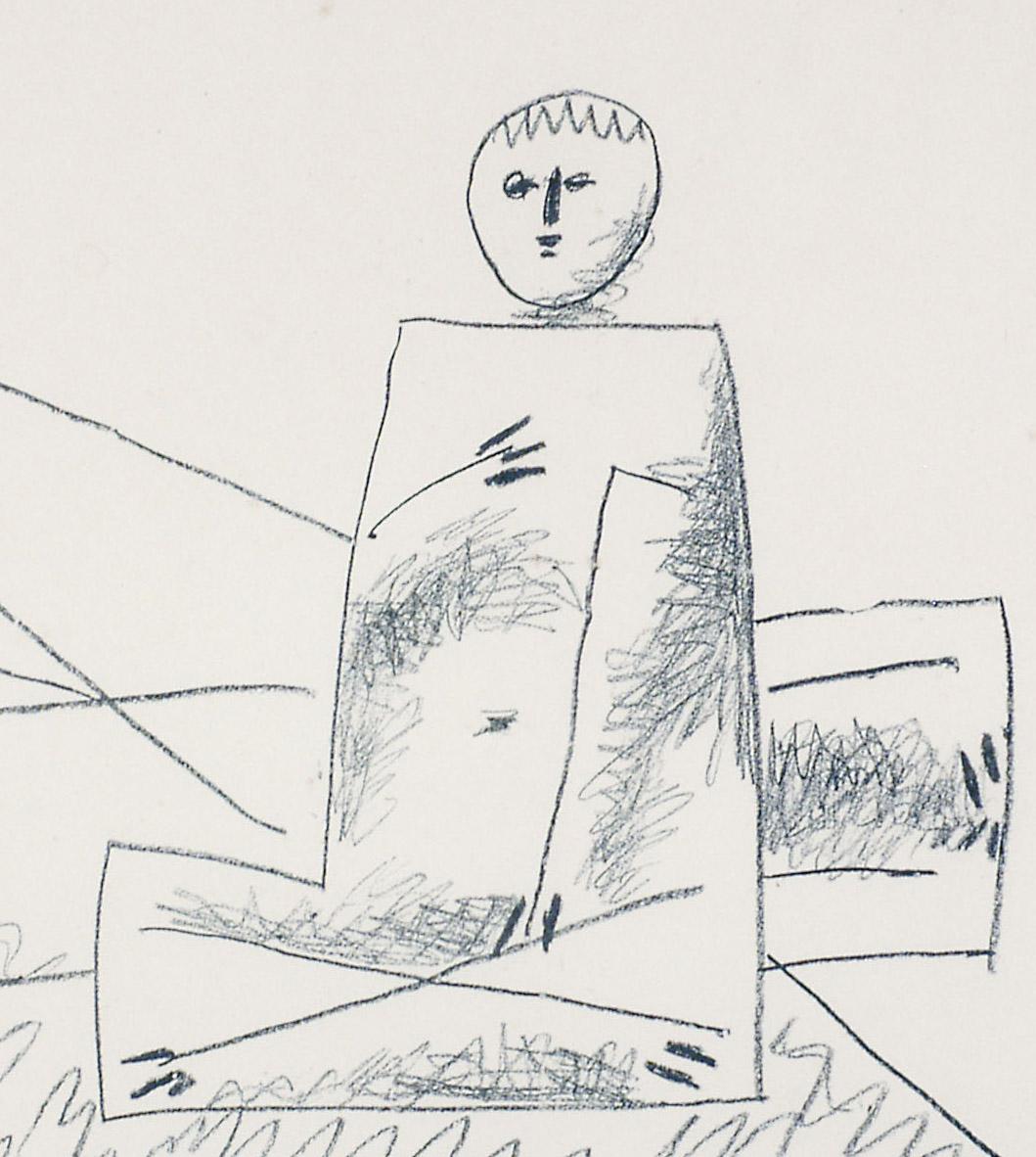 Homme couche et femme accroupie - Cubisme Print par Pablo Picasso