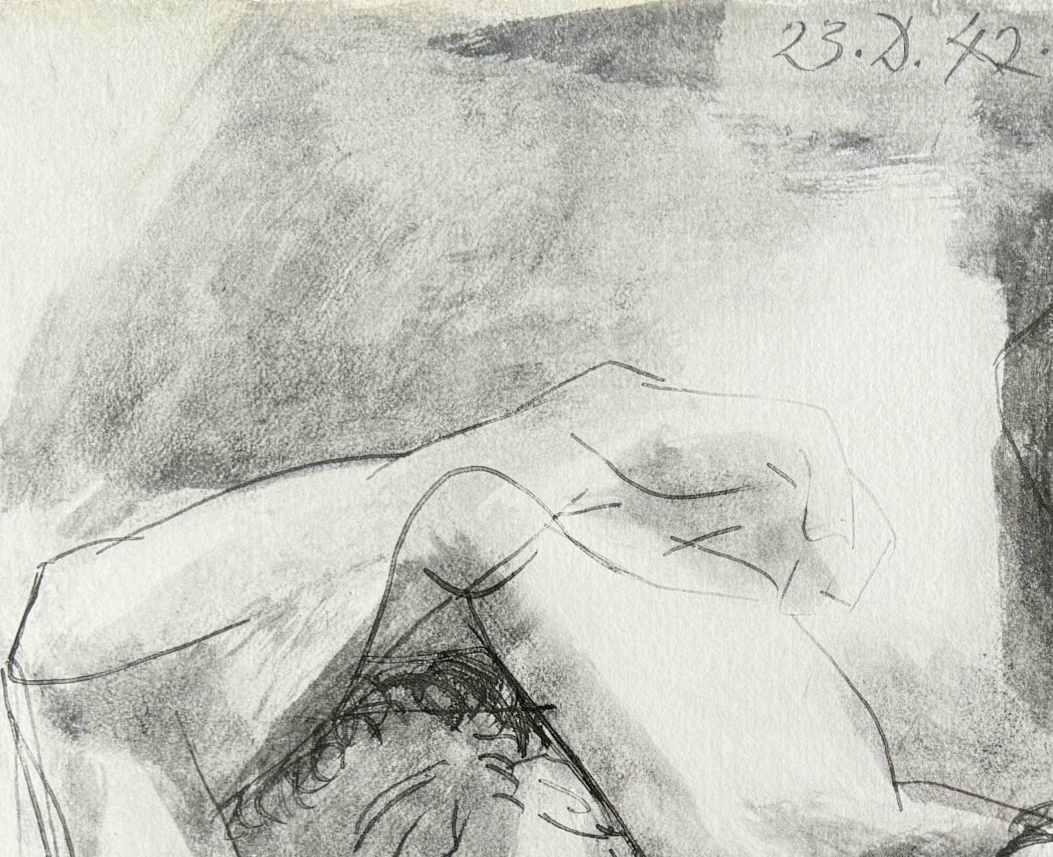 Homme couché et femme assise For Sale 1
