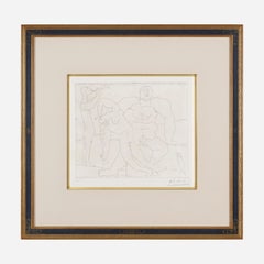 Homme nu avec femme ivre et jeune flûtiste