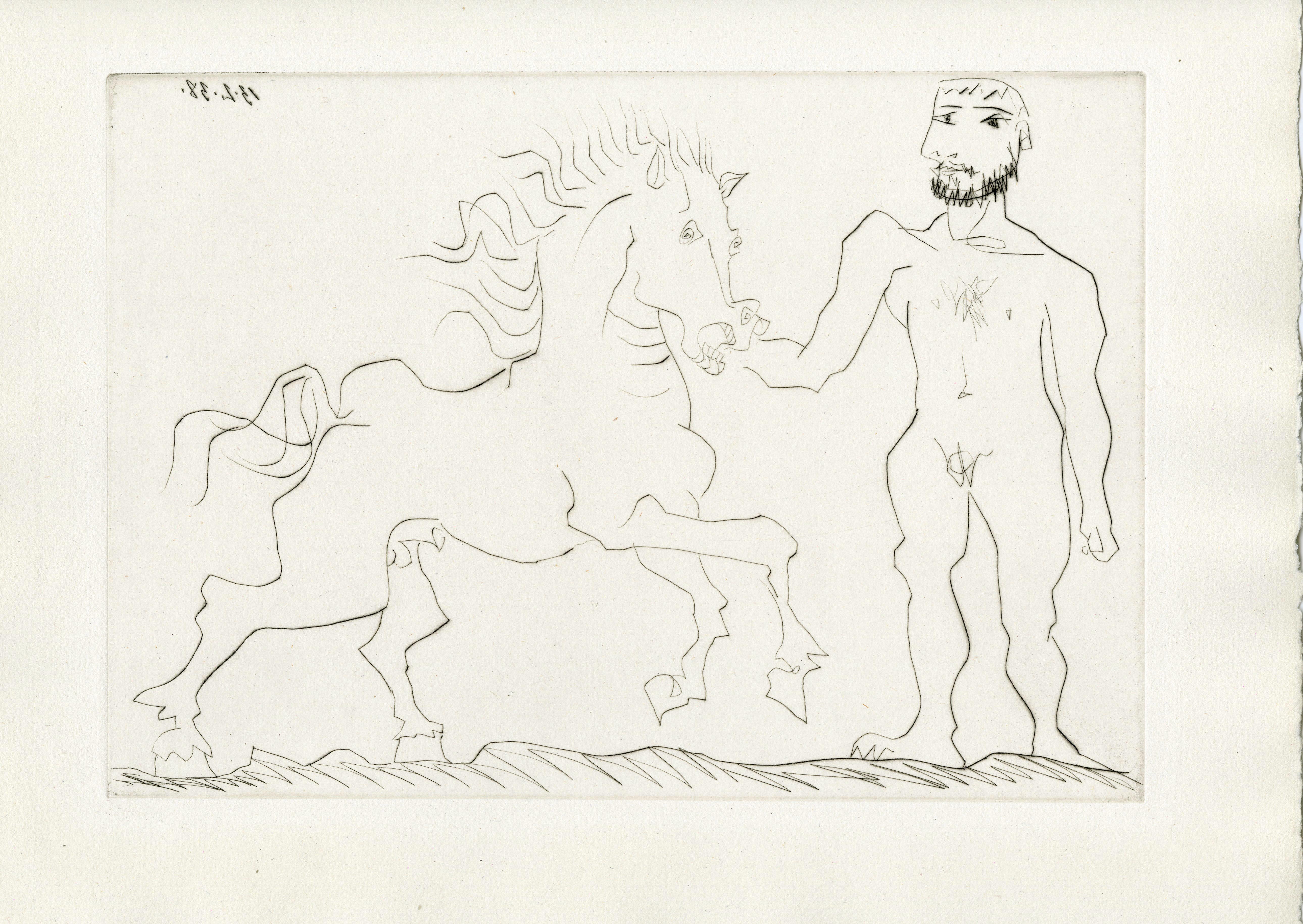 Homme Nu Debout avec un Cheval en vente 5