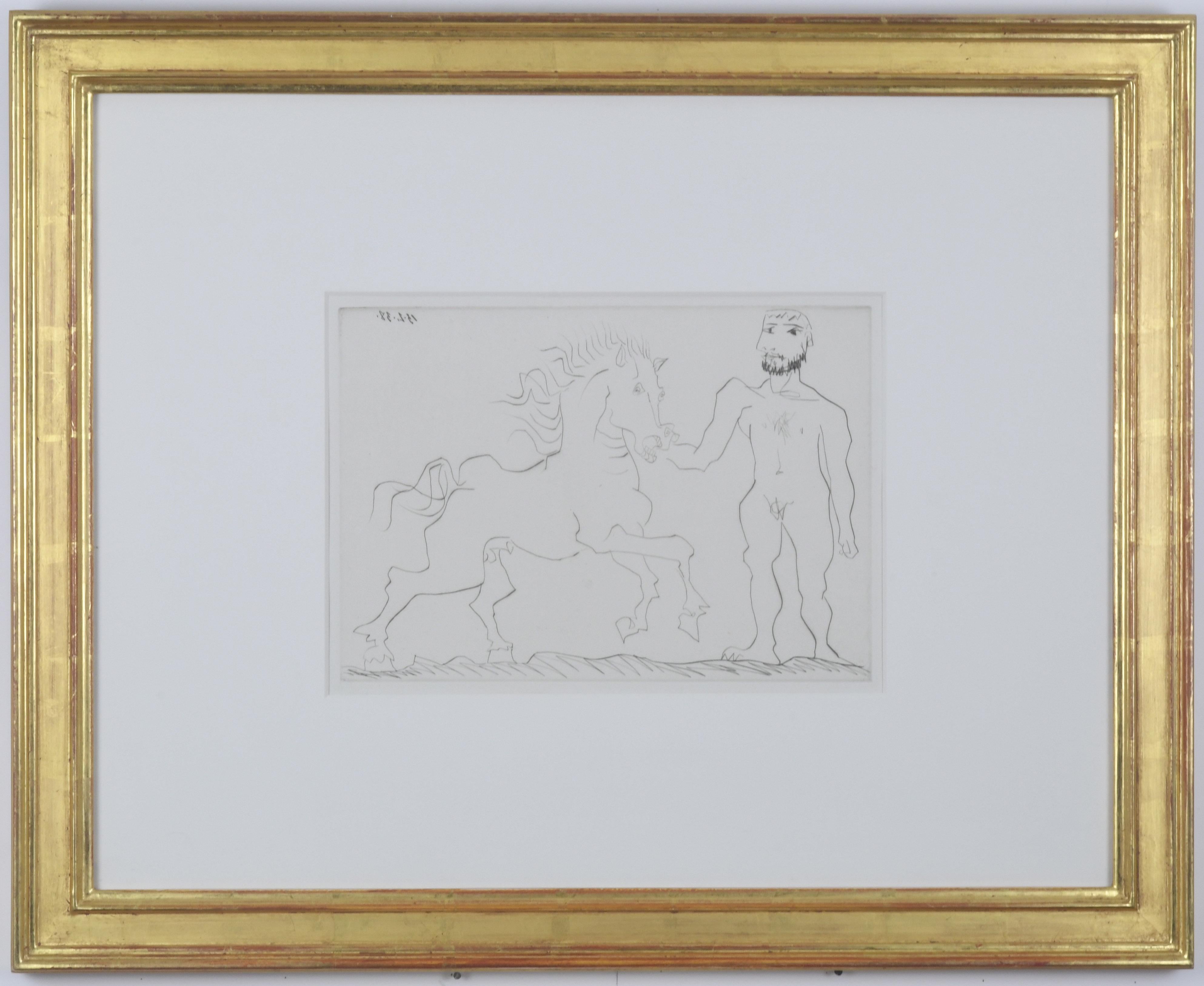 Homme Nu Debout avec un Cheval en vente 7