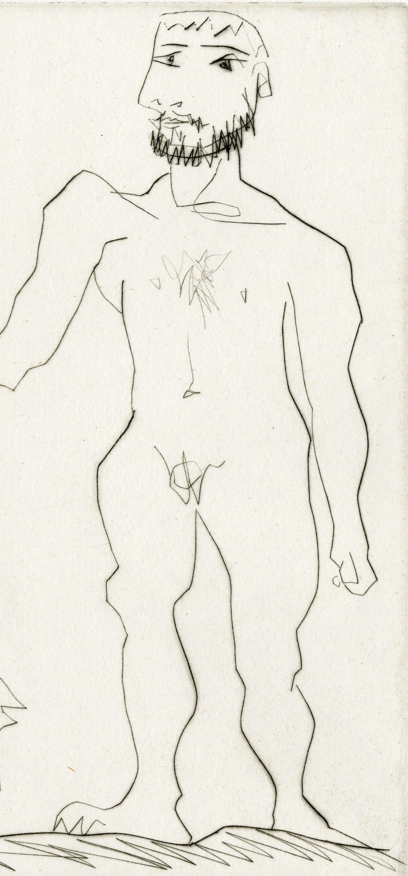 Homme Nu Debout avec un Cheval - École française Print par Pablo Picasso