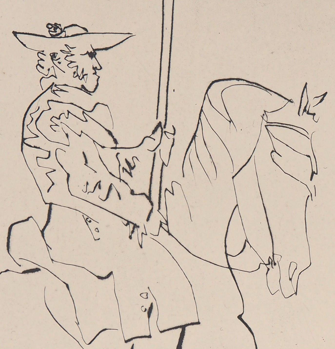 Horseman, Le Carmen Des Carmen, 1960 - Original etching (Bloch #1000) - Beige Figurative Print by Pablo Picasso
