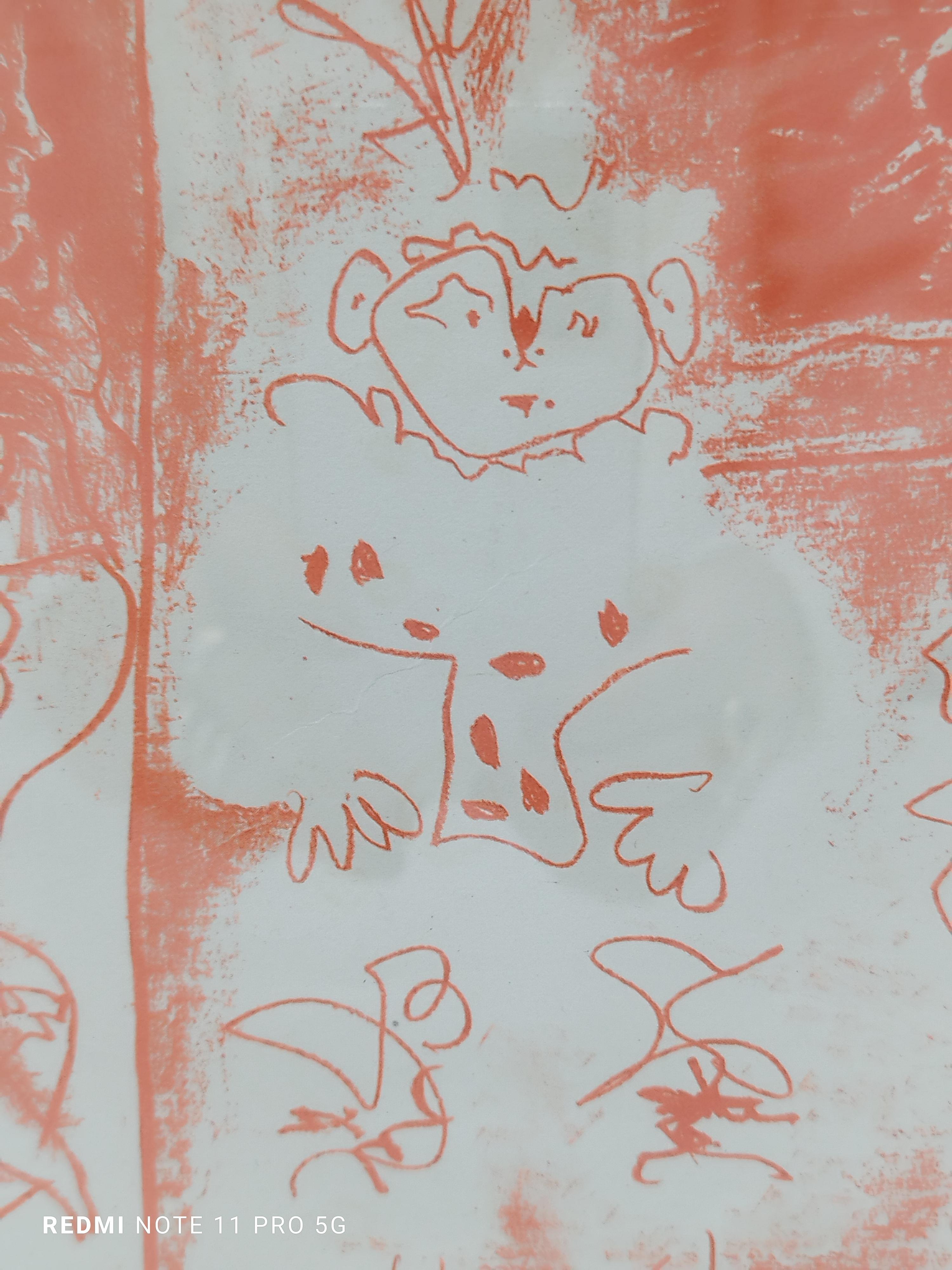 LOS PERSONAJES DEL CIRCO - Litografía sobre papel firmada Picasso, Italia años 50 - Print Moderno de Pablo Picasso
