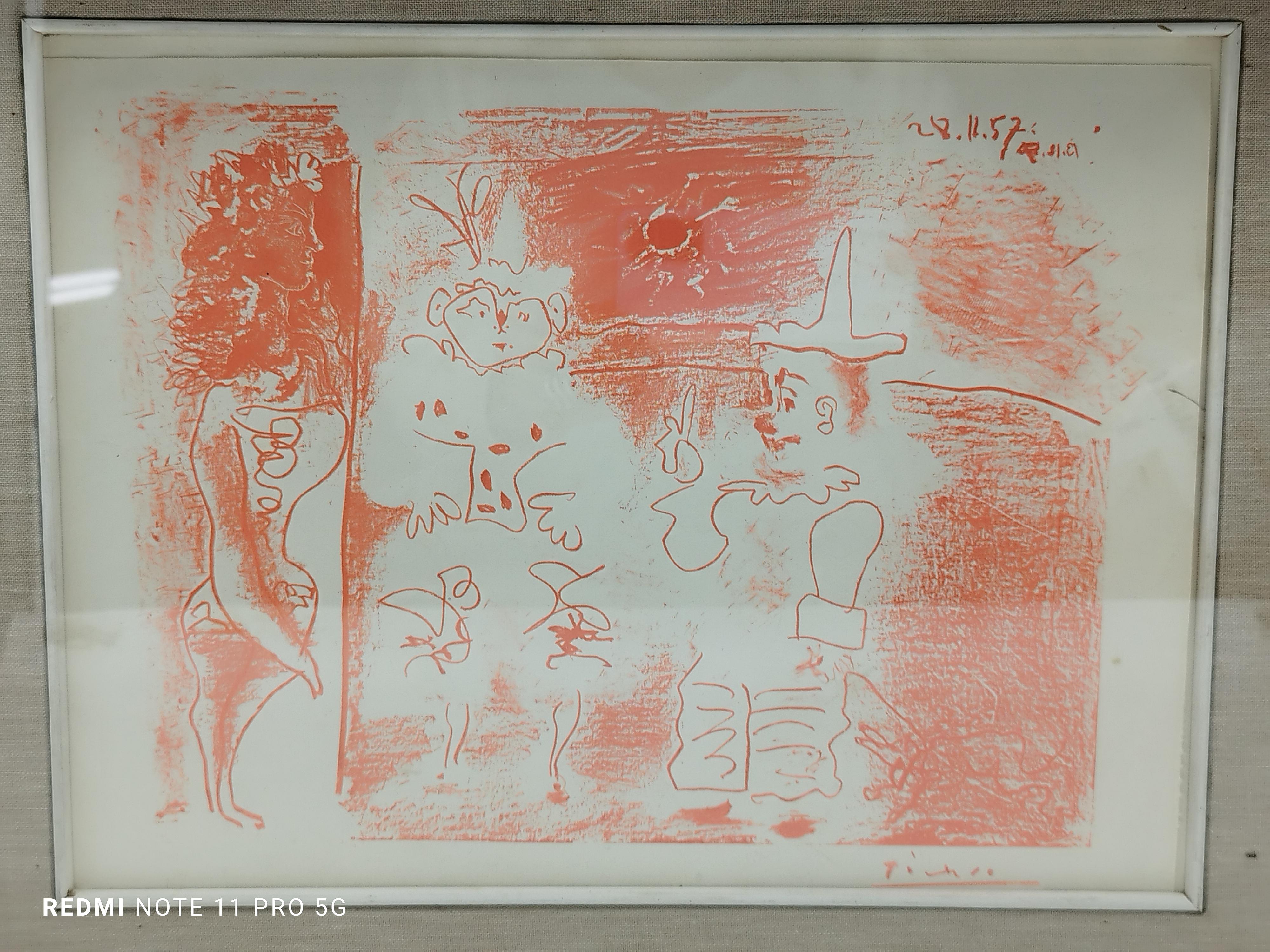 LOS PERSONAJES DEL CIRCO - Litografía sobre papel firmada Picasso, Italia años 50 1