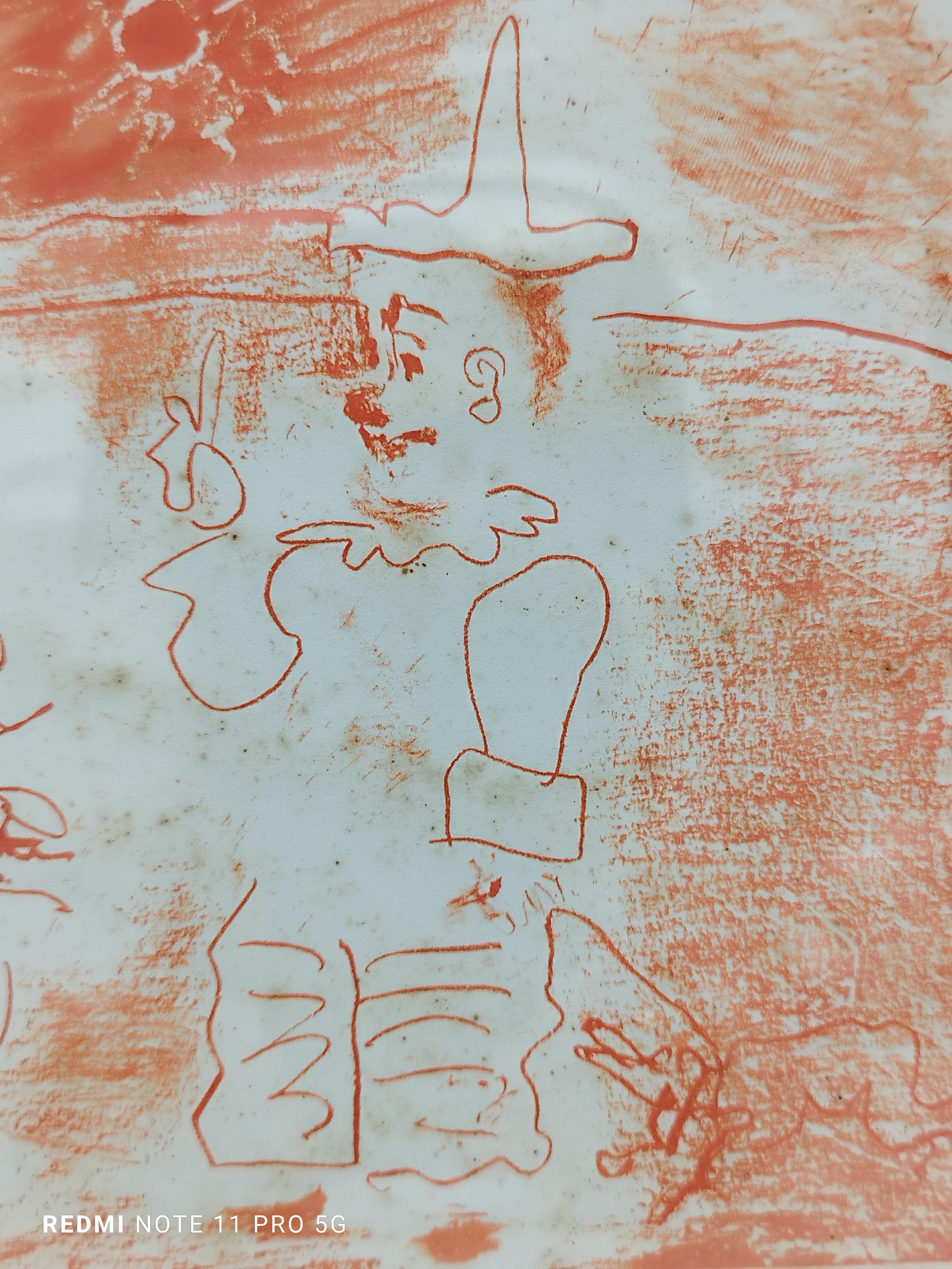 I PERSONAGGI DEL CIRCO - Litografia su carta firmata Picasso, Italia 1950s - Print Moderno di Pablo Picasso