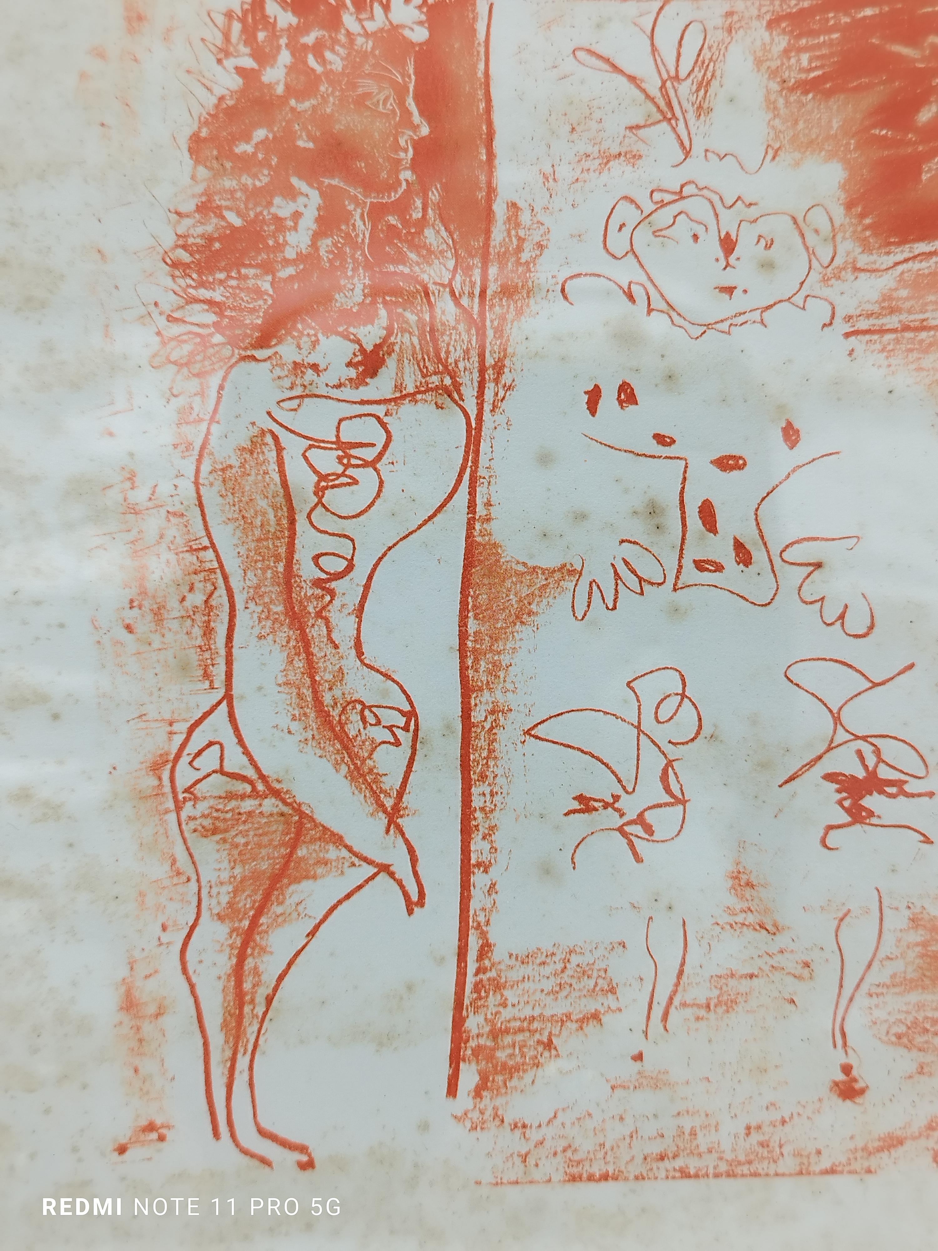 I PERSONAGGI DEL CIRCO - Litografia su carta firmata Picasso, Italia 1950s 1