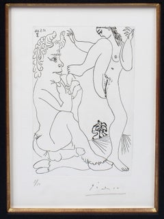 Important Erotic Picasso Etching 1968 Hand Signed Numbered Metropolitan Exhibit