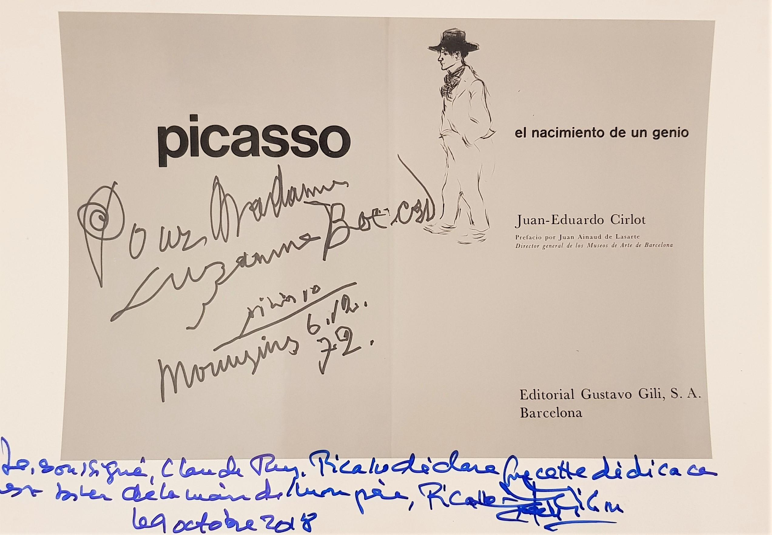 Inscribed and Signed Picasso Book 'Picasso, el nacimiento de un genio' 1972 For Sale 1
