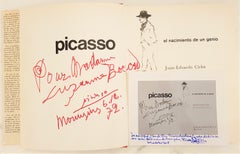 Livre de Picasso dédicacé et signé "Picasso, el nacimiento de un genio" 1972